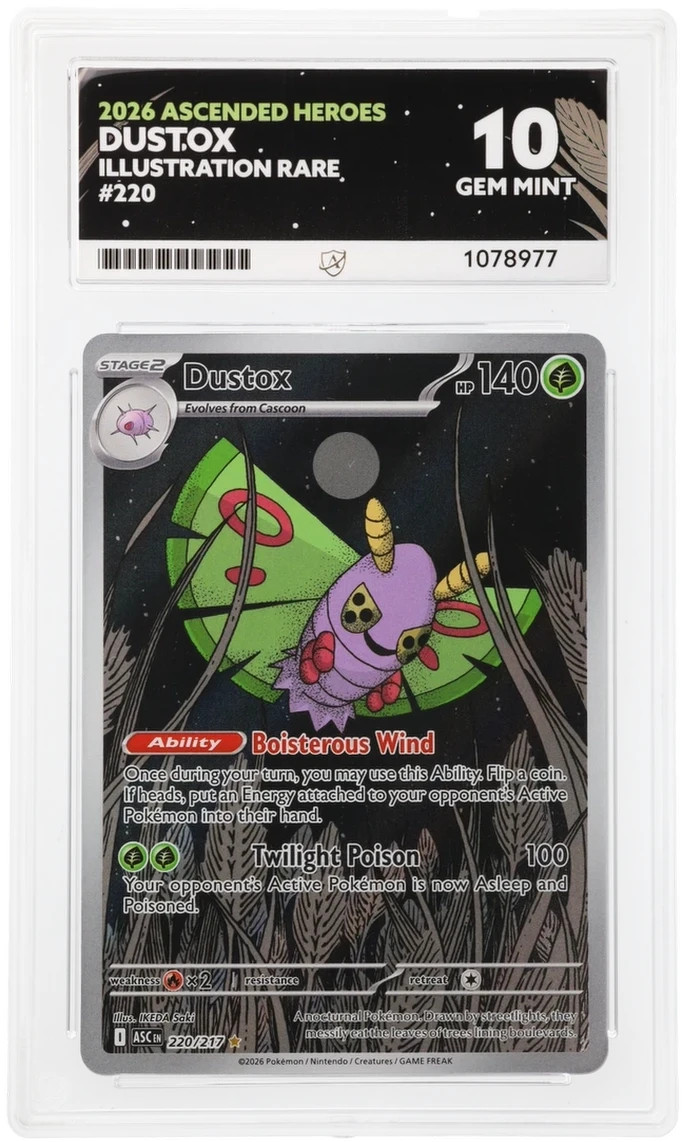 Dustox Ascended Heroes 220/217  Illustration Rare Perfect Subgrades ACE 10 🍃