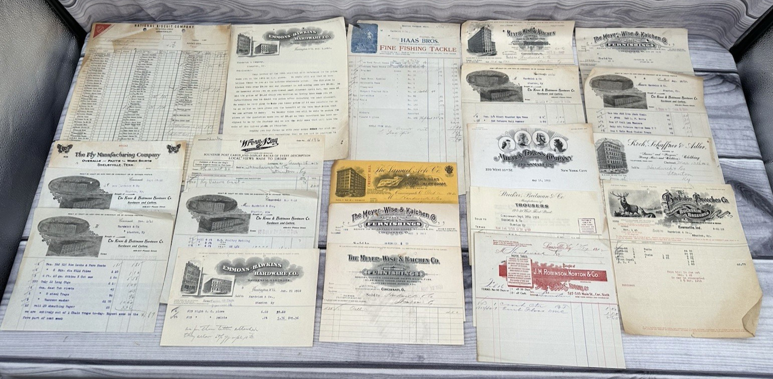 LARGE LOT ANTIQUE EARLY 1900's EPHEMRA - RECEIPTS INVOICES LETTERS NICE GRAPHICS LARGE LOT ANTIQUE EARLY 1900's EPHEMRA - RECEIPTS INVOICES LETTERS NICE GRAPHICS
