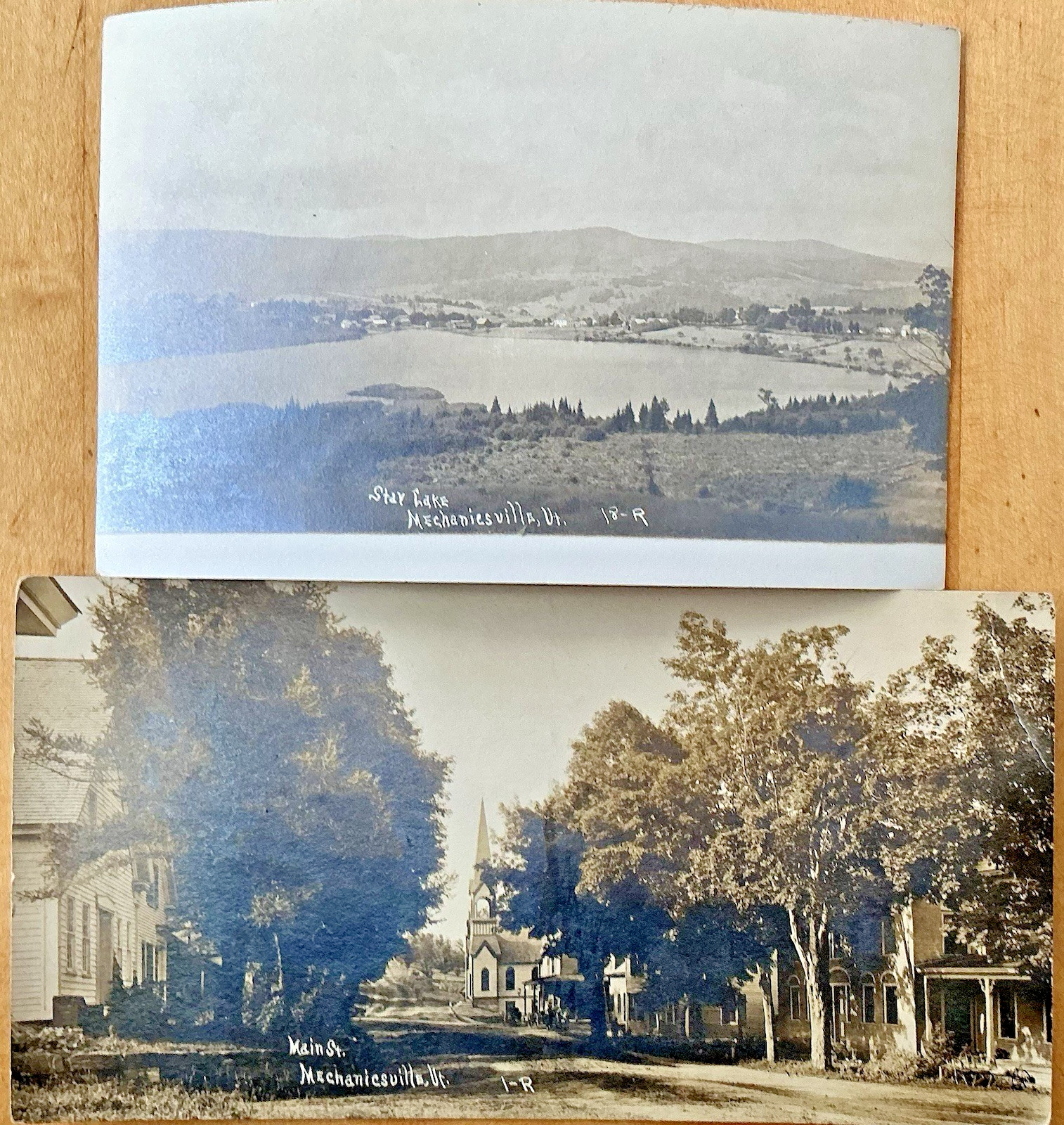 2 RPPC Vermont postcards Mechanicsville ( Today Belmont) Main St. Star Lake 2 RPPC Vermont postcards Mechanicsville ( Today Belmont) Main St. Star Lake