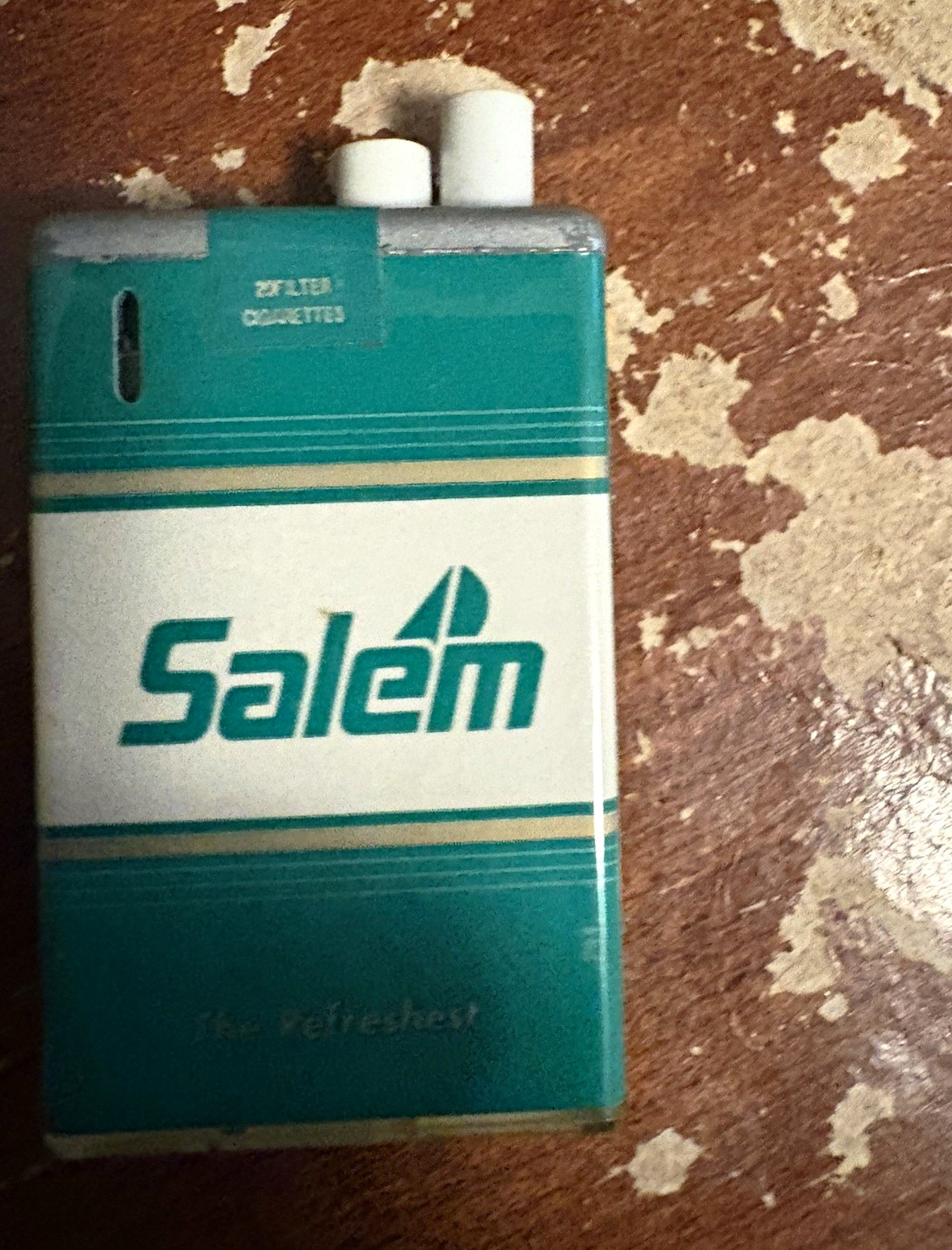 Salem Green/White Advertising Lighter Cigarette Pack Style Flip-Top