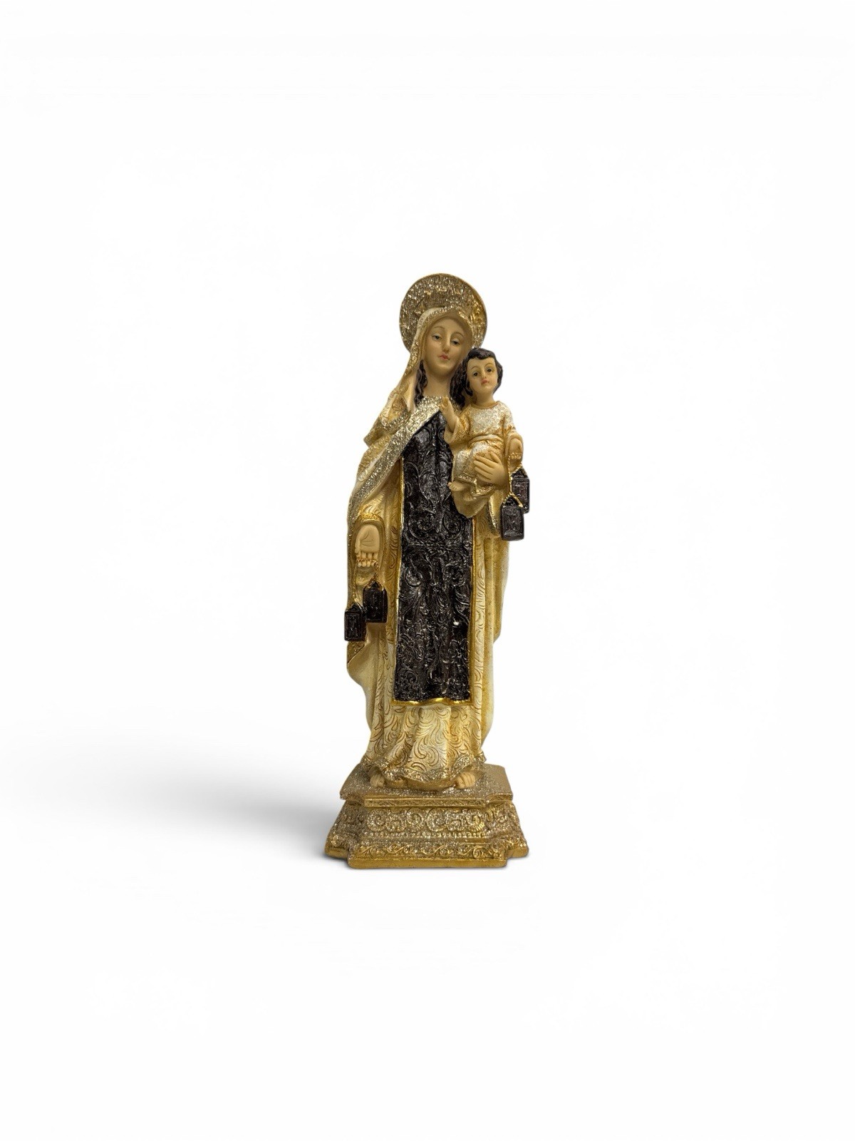 Our Lady Mary Star of the Sea Hand Painted 10.5 Inch Statue Colombia