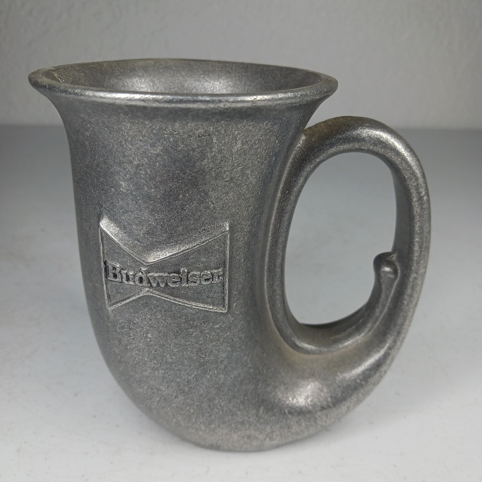  Vintage Wilton Style Budweiser French Horn Pewter Tankard Mug Beer USA Bow