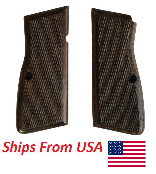 US German Wood Checkered 9MM Grips for Browning Hi-Power High Power US German Wood Checkered 9MM Grips for Browning Hi-Power High Power