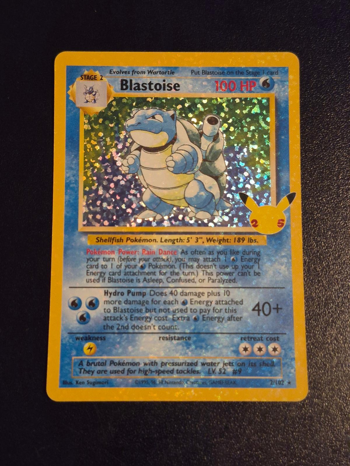 Blastoise 2/102 Holo Celebrations: Classic Collection Pokemon NM