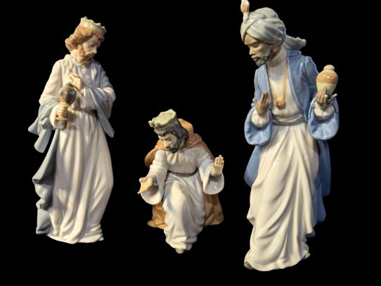 Nao by Lladró Porcelain Wise Men Three Kings Figurine Set Vintage DAMAGED/PARTS