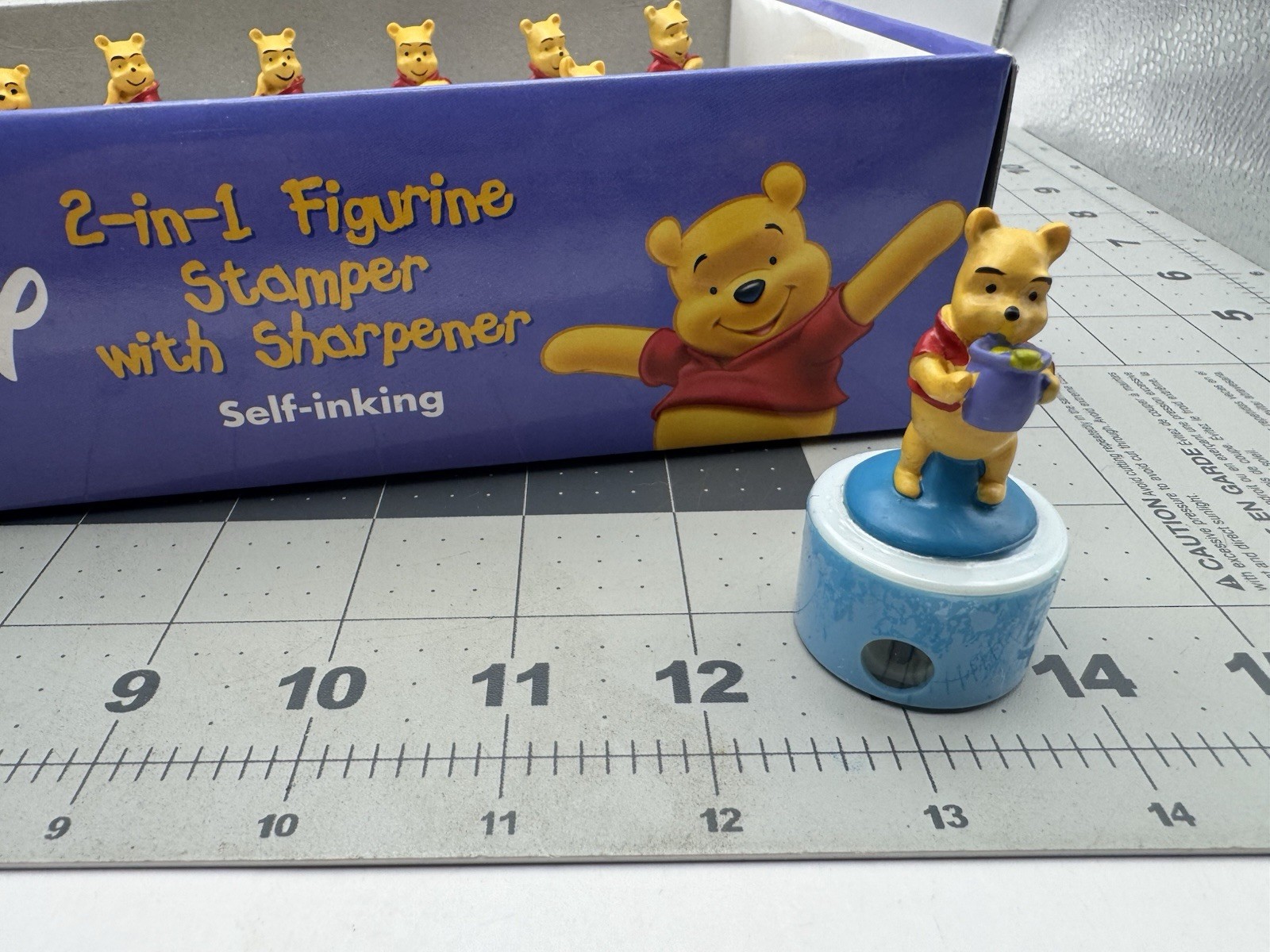Disney Winnie The Pooh - Pooh With Honeypot Stamp Figurine With Pencil Sharpener