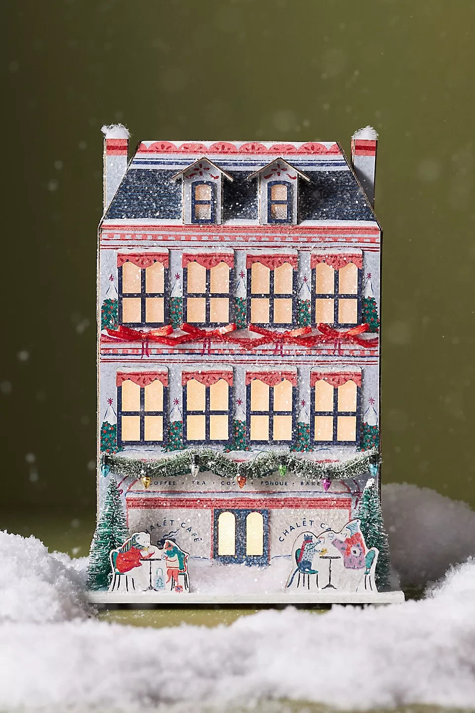 Anthropologie Emily Taylor Light-Up Holiday House Chalet Cafe Coffee Shop NEW