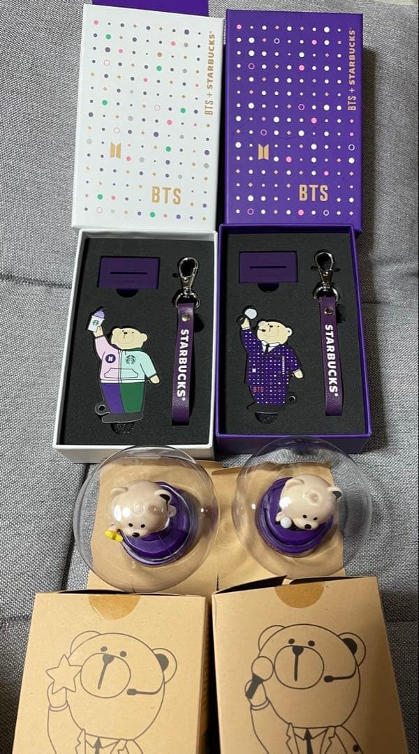 BTS x Starbucks Collaboration - Korea Limited Edition White and Purple Bearista