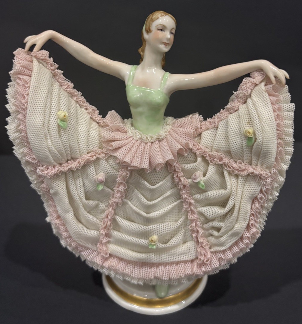 Antique Muller Volksted German Porcelain Ballerina Figurine 