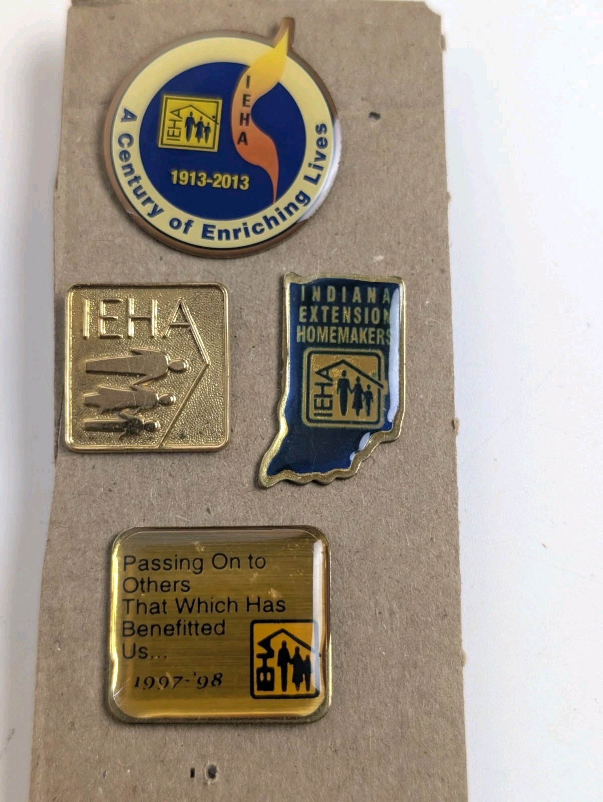 Vintage Indiana Extension Homemakers IEHA Lapel Pins Lot of 4 1913-2013