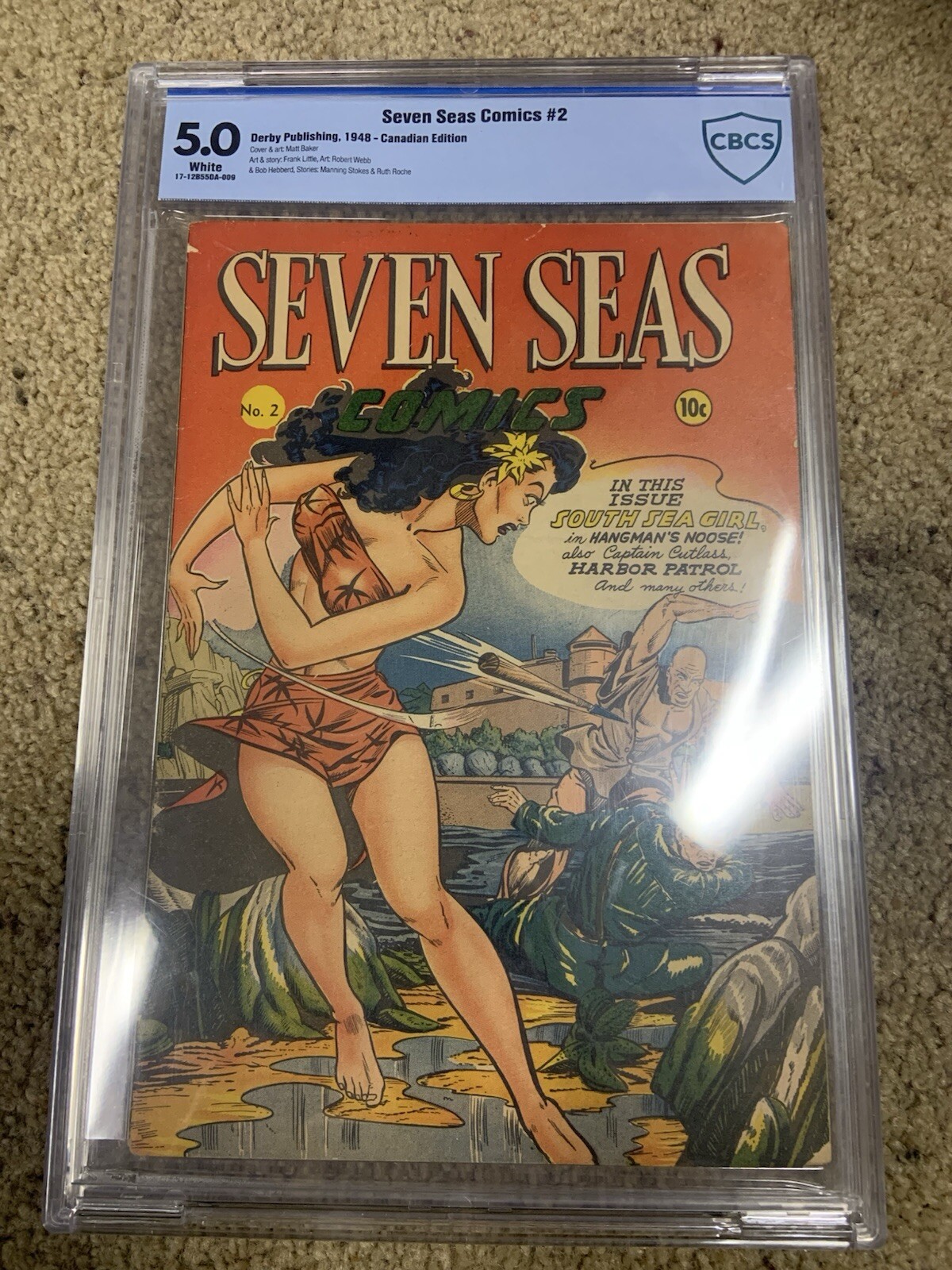 Seven Seas Comics #2 CBCS 5.0 White Pgs Matt Baker GGA Beautiful Grade Canadian