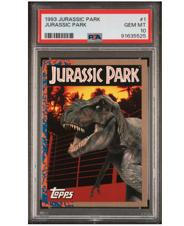 1993 JURASSIC PARK #1 TYRANNOSAURUS REX T-REX TOPPS PSA 10