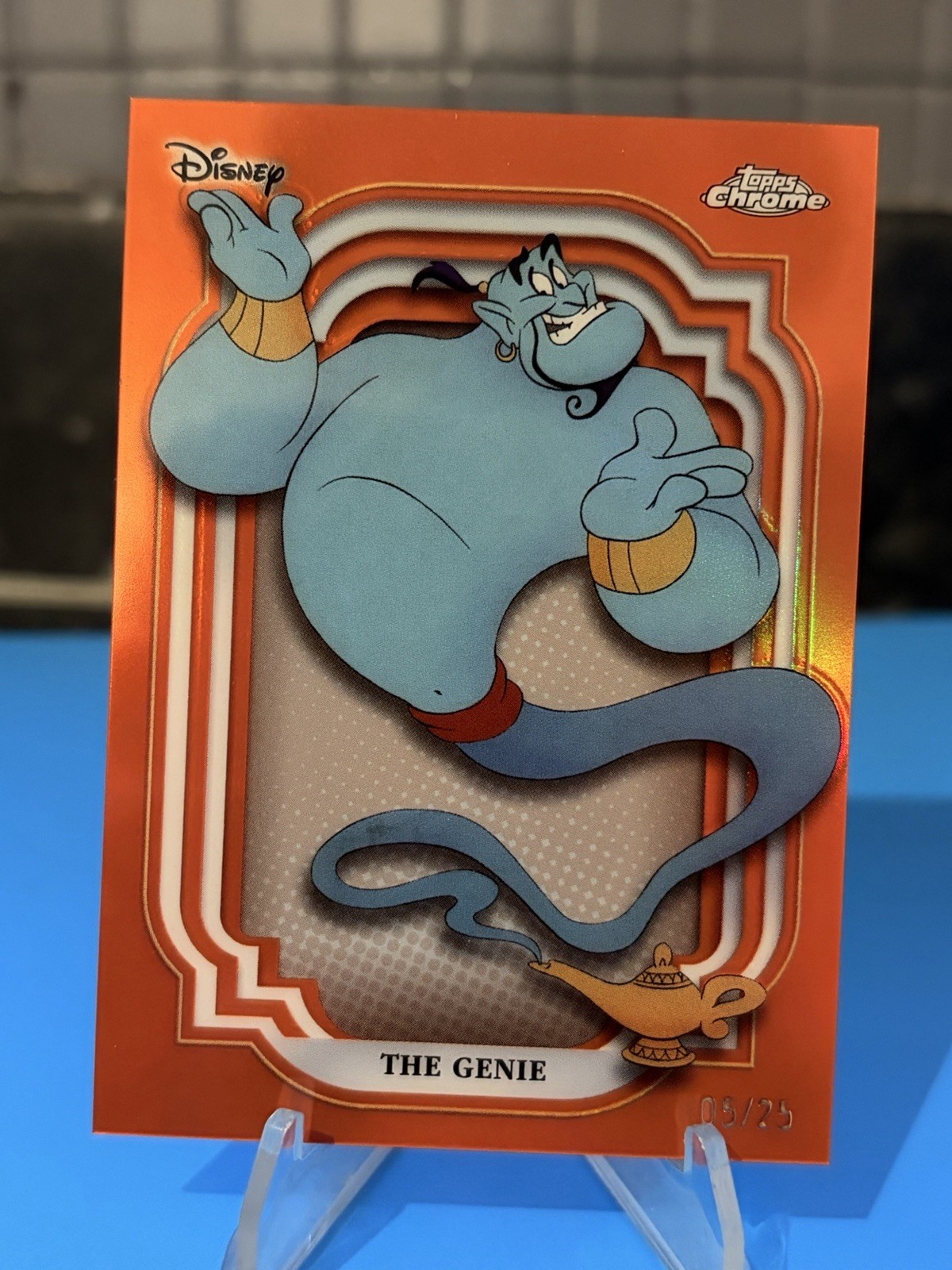Disney Topps Chrome 2024 Card Genie 5/25 Orange Refactor Aladdin