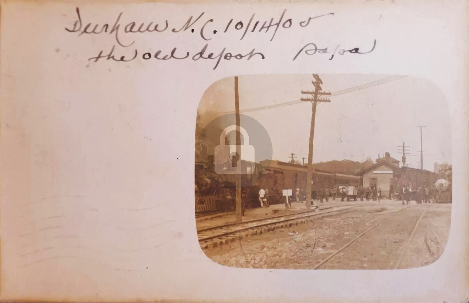 1905 Durham NC Rail Road Depot Station RPPC Photo Postcard COPY 1905 Durham NC Rail Road Depot Station RPPC Photo Postcard COPY
