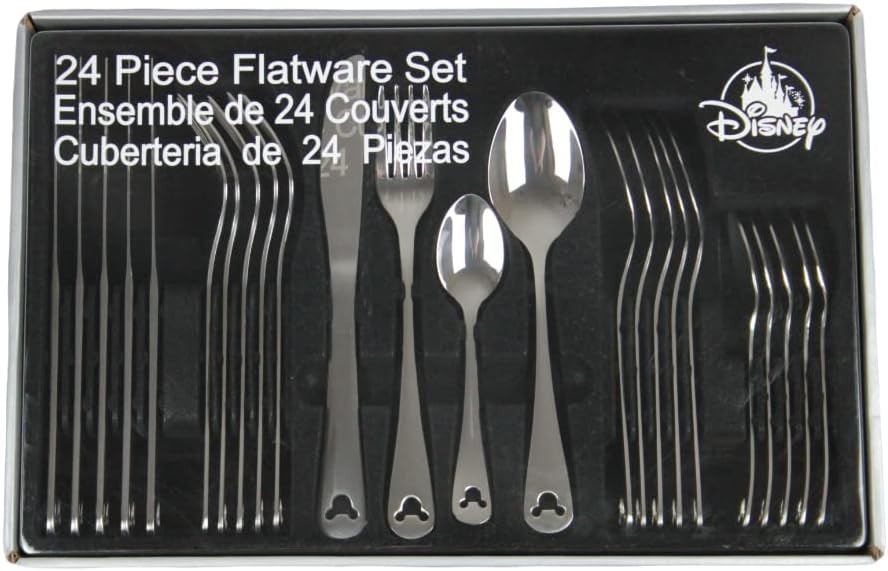 Mickey Mouse 24 Piece Flatware Set Stainless Steel Disney Theme Parks Magic