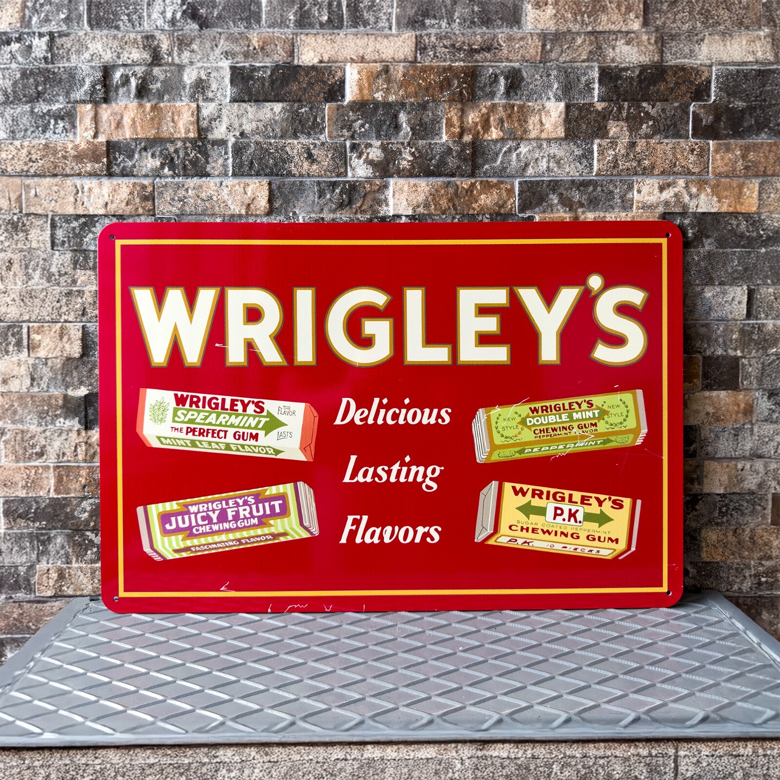 WRIGLEY'S Vintage Chewing Gum Advertising  Heavy Metal Sign– 24