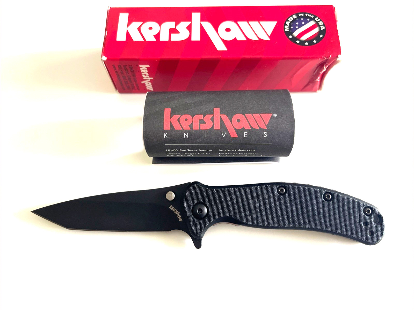 Kershaw 1735TCKT Zing Folding Knife No Grooves Tanto Manual USA