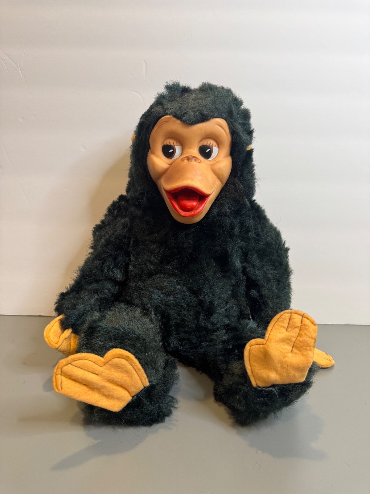 Vintage Gund Rubber Face Monkey Plush 1950s Mid Century Chimp Stuffed Toy