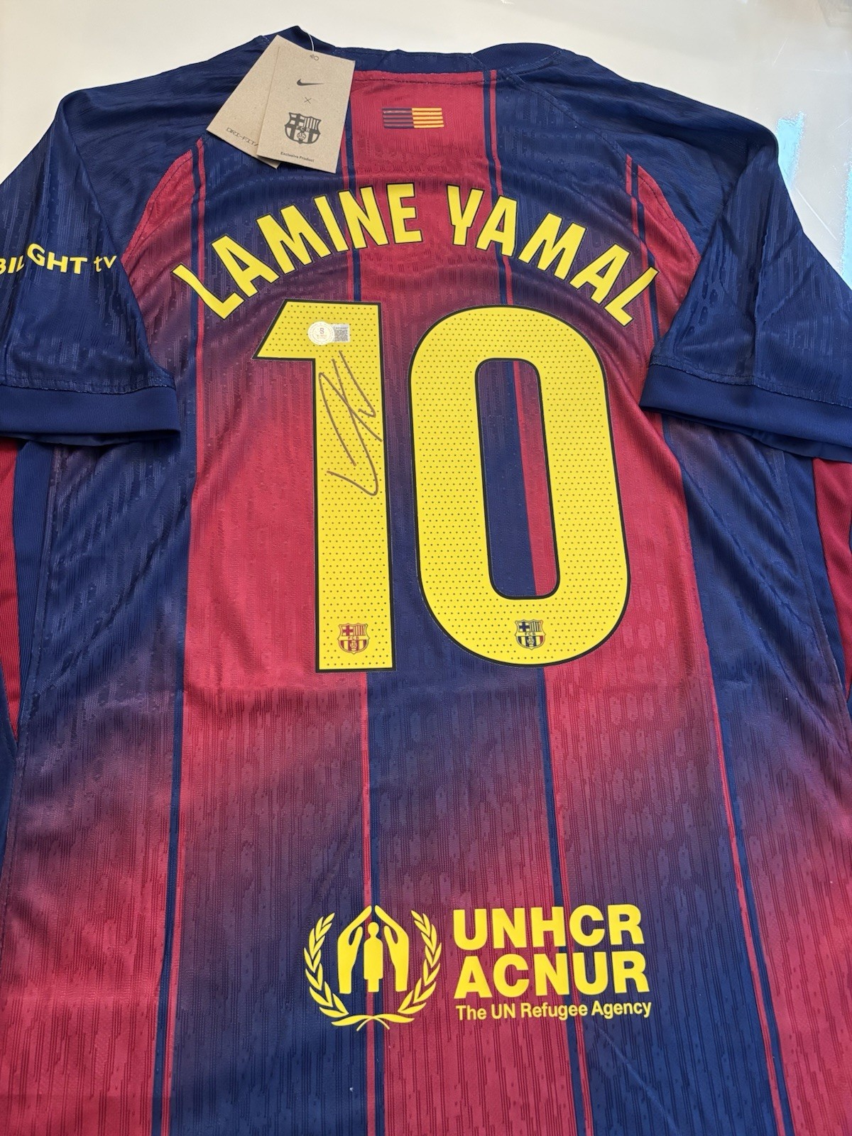 🔥⚽️ Lamine Yamal Hand Signed FC Barcelona Home Jersey Beckett COA ⚽️🔥