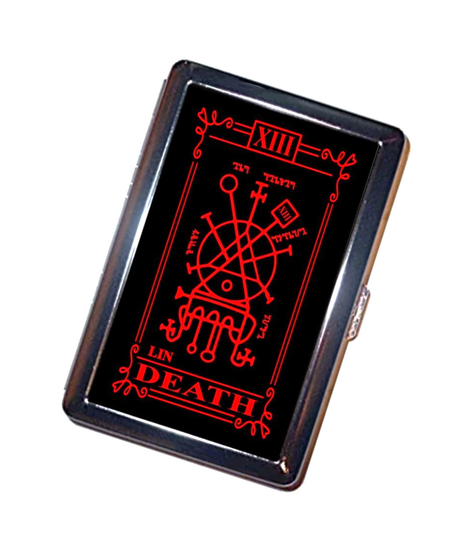 Tarot RED DEATH Cigarette Case Handmade Metal Wallet