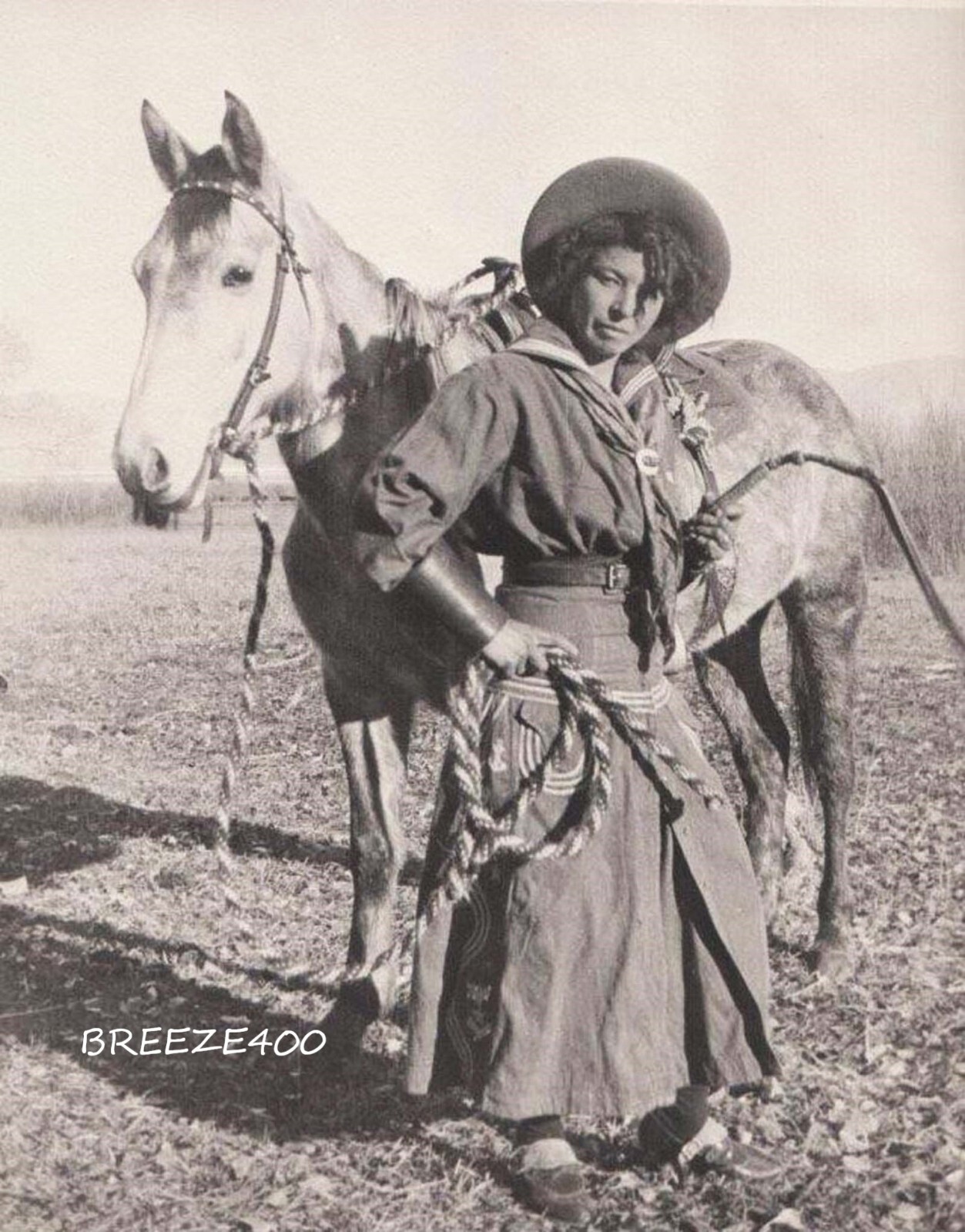 Old West Photo/1880's PIONEER, COWGIRL NELLIE BROWN/4x6 B&W Photo Reprint