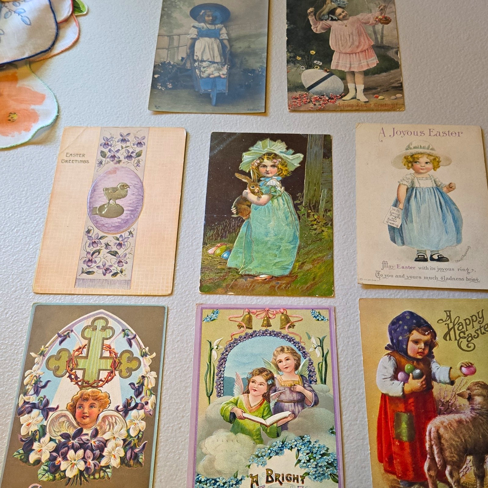 Vintage Easter Postcards Lot Embossed Children Angels Cross Multicolor Paper Vintage Easter Postcards Lot Embossed Children Angels Cross Multicolor Paper