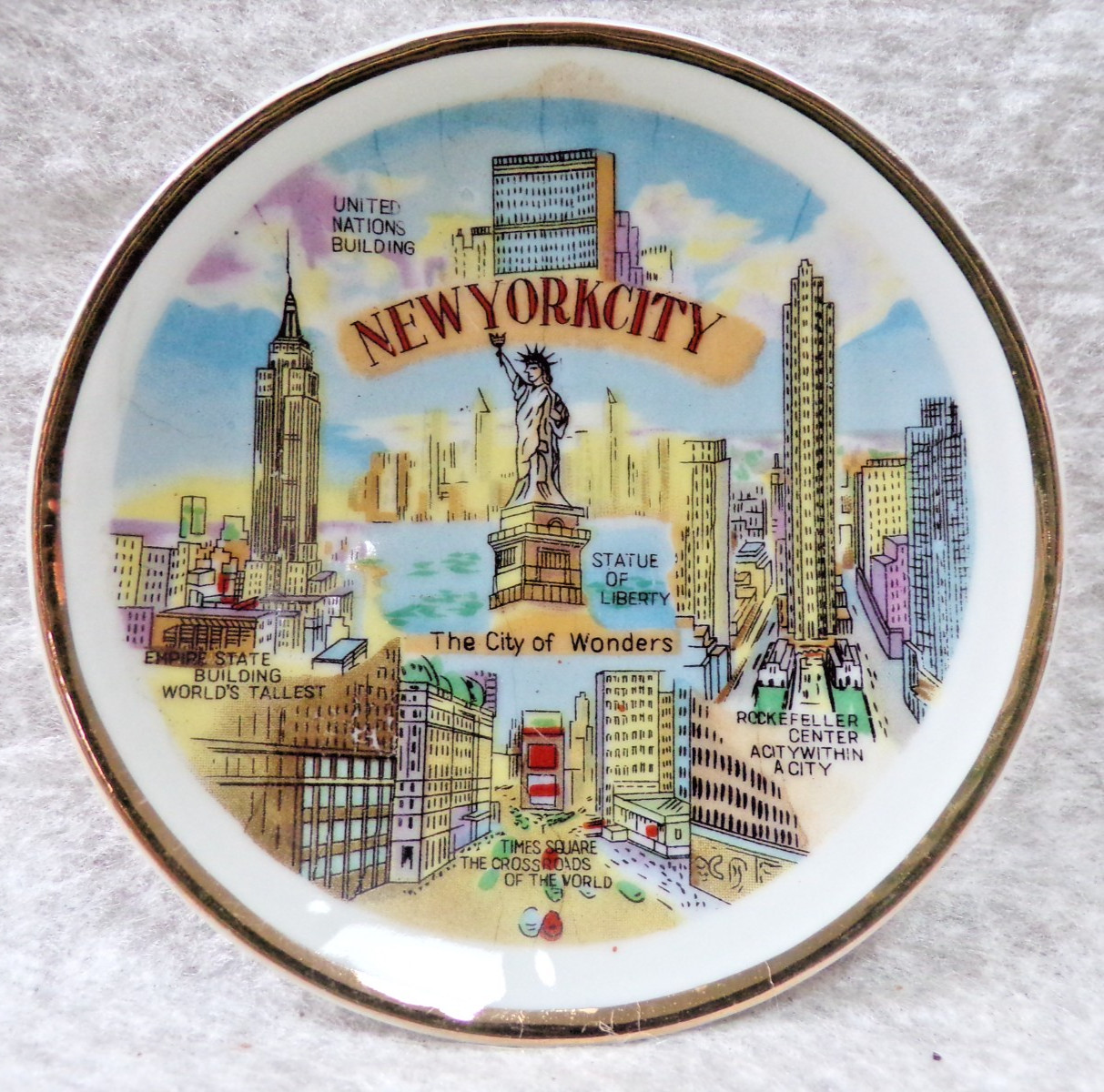 NEW YORK CITY OF WONDERS VINTAGE PORCELAIN 4\