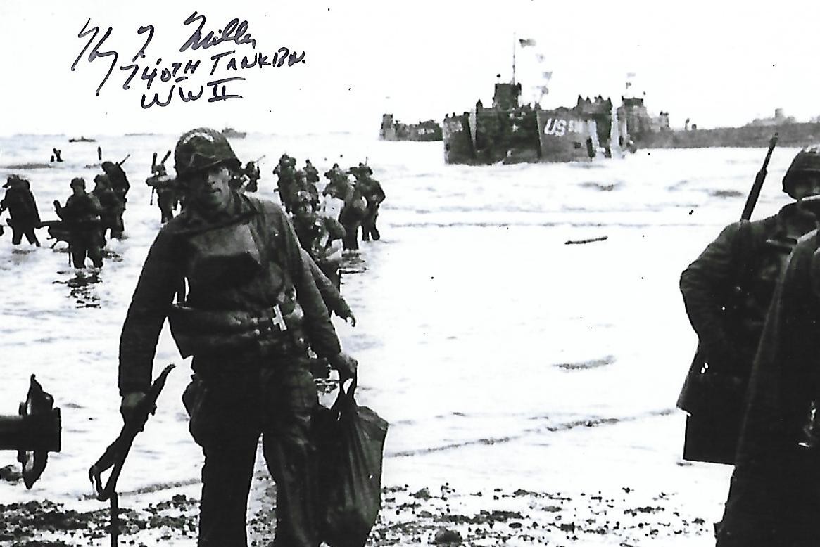Harry Miller signed-auto 4x6 photo Battle of The Bulge WW II Rare COA LOOK