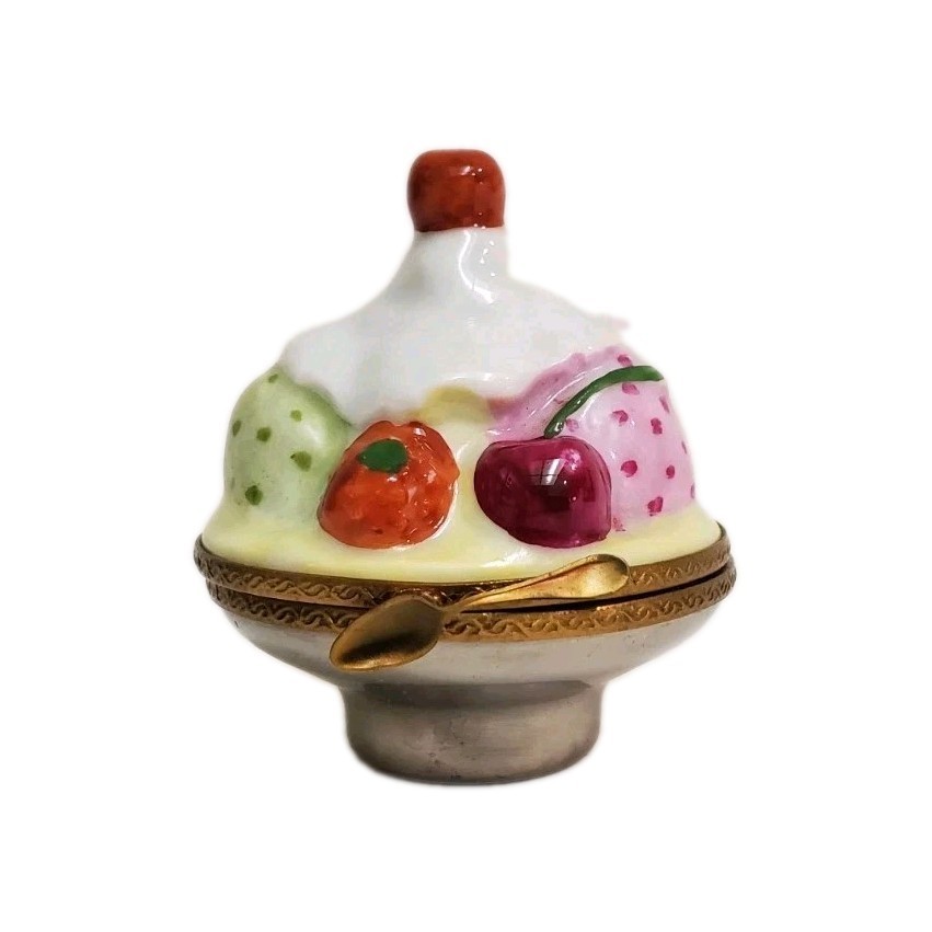 Limoges Ice Cream Sundae In A Bowl Trinket Box
