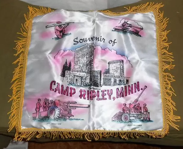 1940's-1950's Camp Ripley, Minn Sweetheart pillow cover