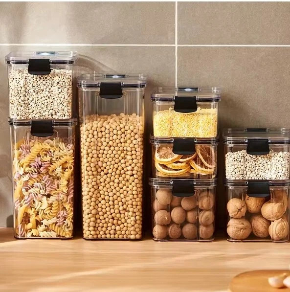 Airtight Kitchen Storage Jar – Large Moisture-Proof Plastic Container for Grains
