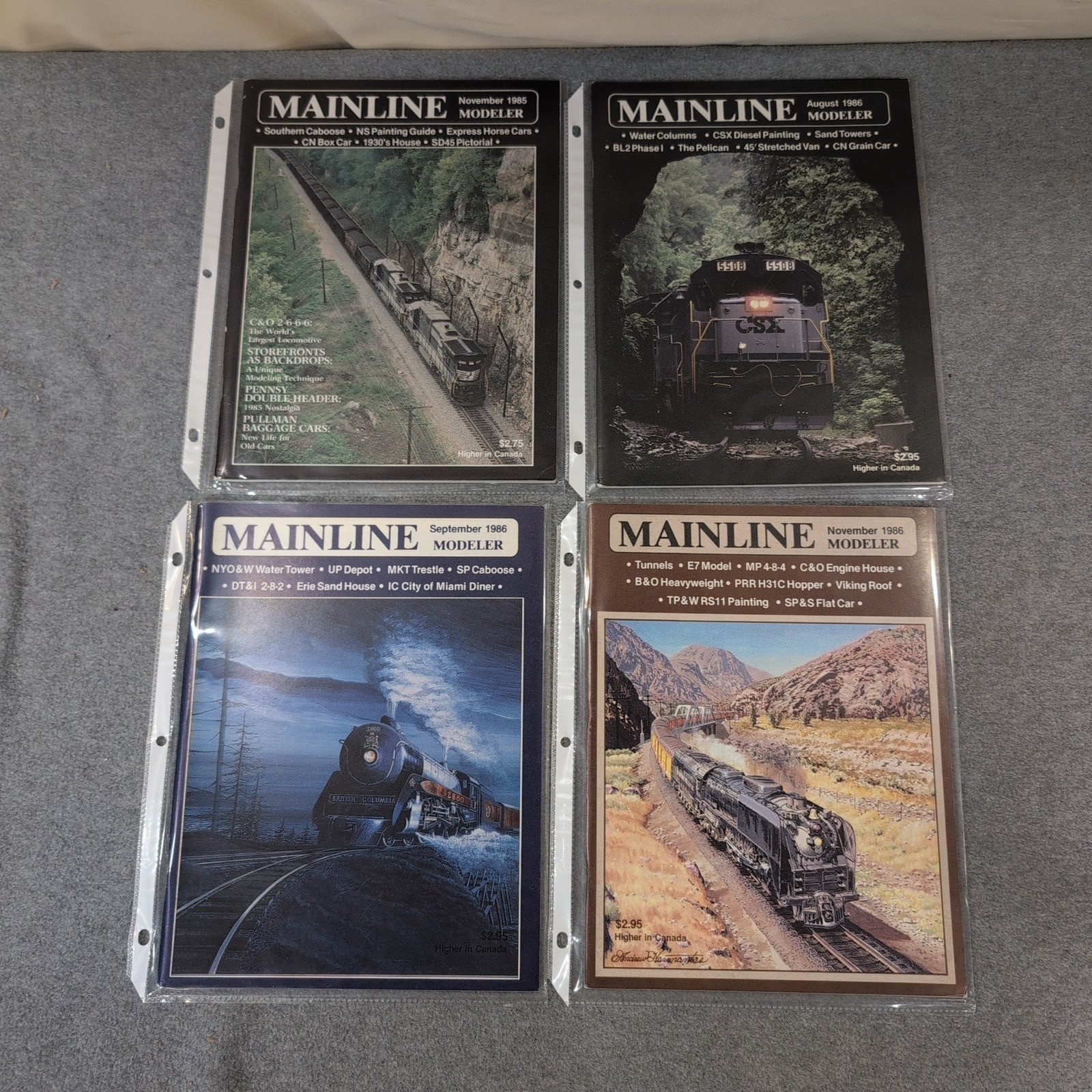 Vintage Mainline Modeler Magazine Lot 1985-1986 4 Issues Train Hobby Reference