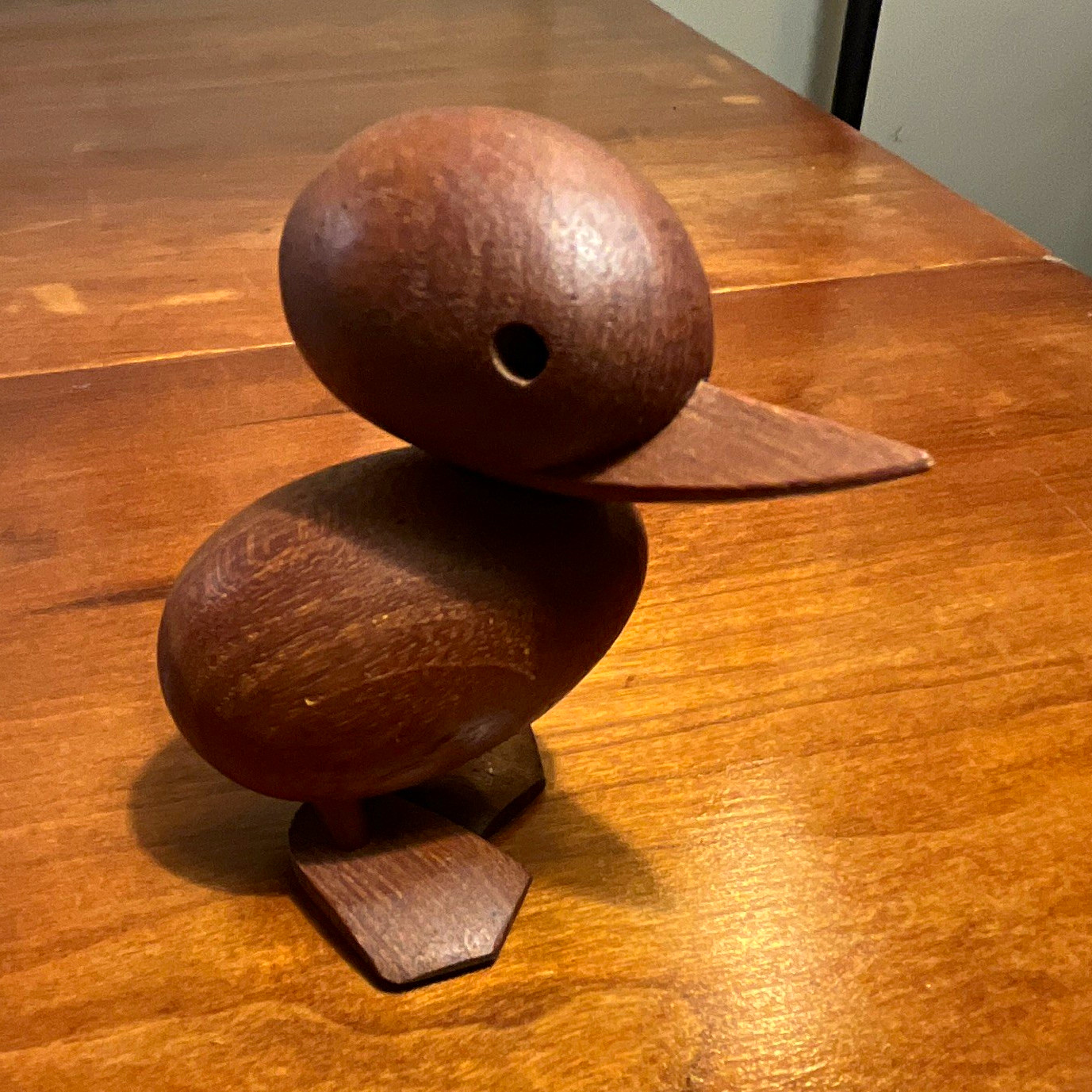 Vintage Hans Bølling MCM Carved Wooden Duck 3.5\
