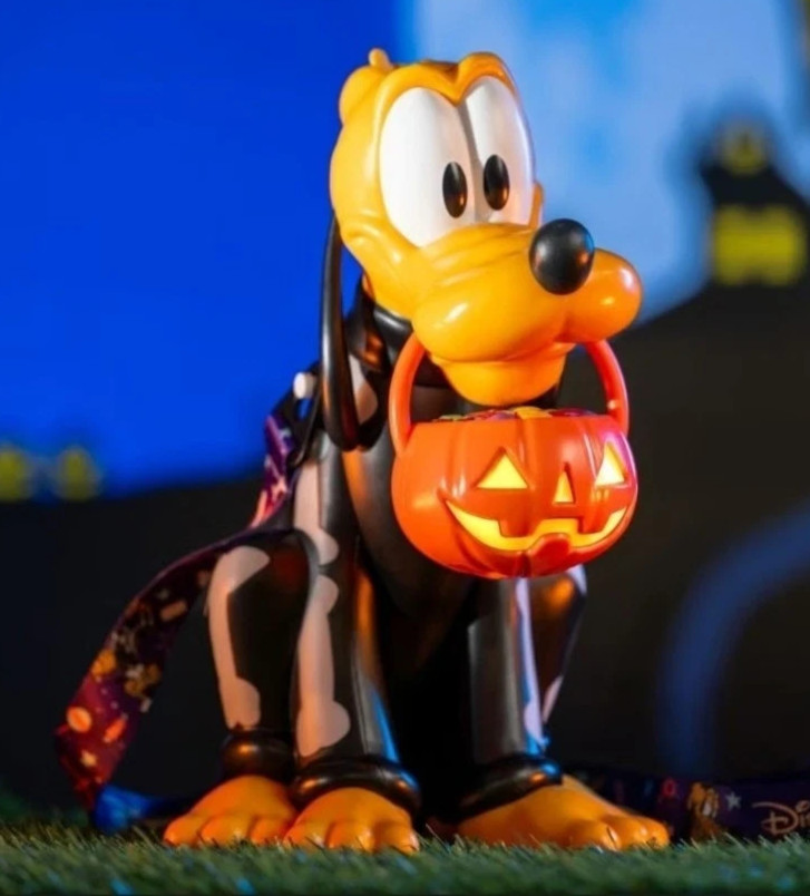 Disney Parks Halloween Exclusive Pluto Skeleton Light-Up Pumpkin Sipper Cup NEW