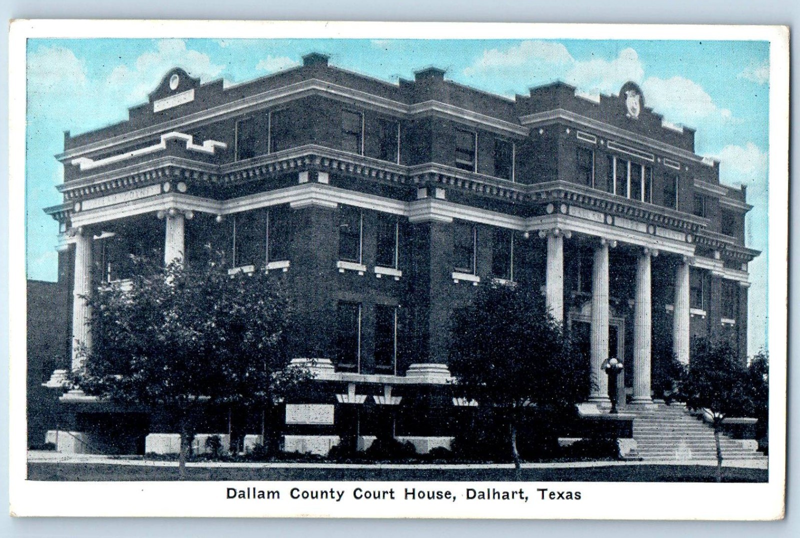 1932 Dallam County Court House Building Dalhart Texas TX Vintage Postcard