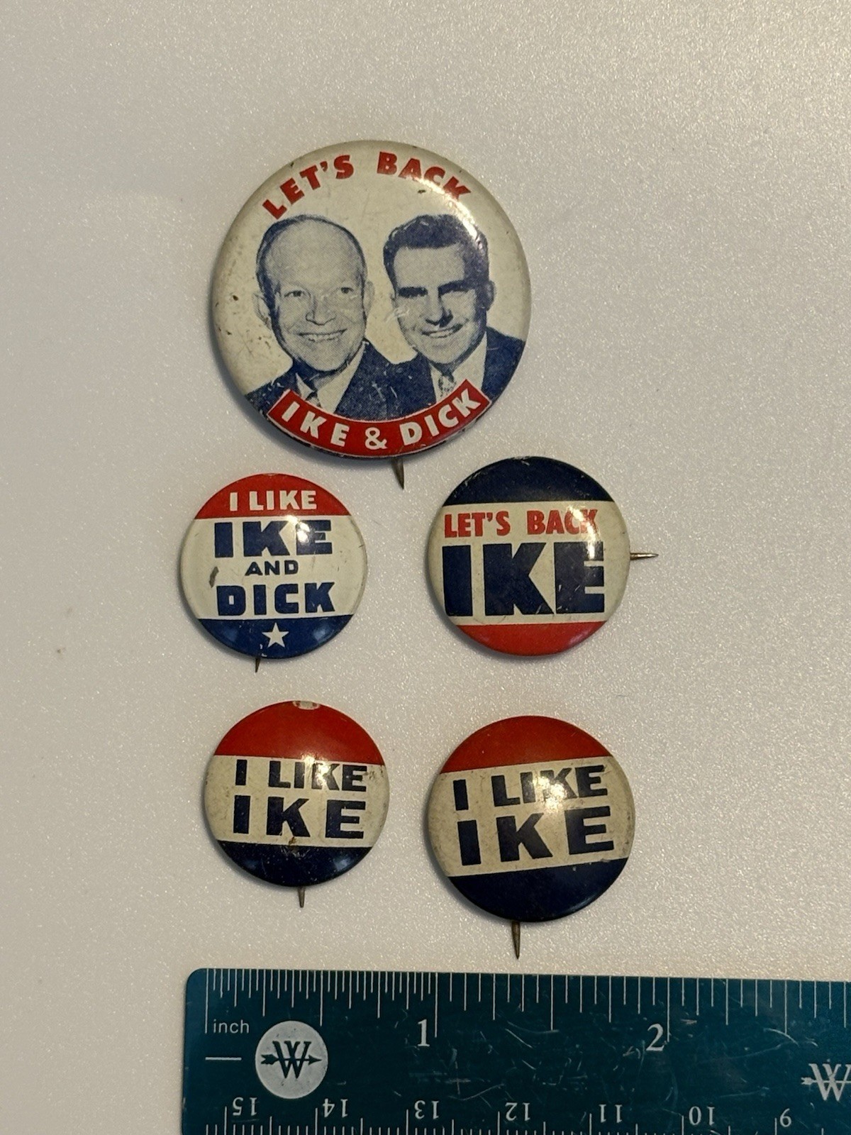 Vintage 1950s Eisenhower Nixon Campaign Button Lot 5 I Like Ike Ike & Dick