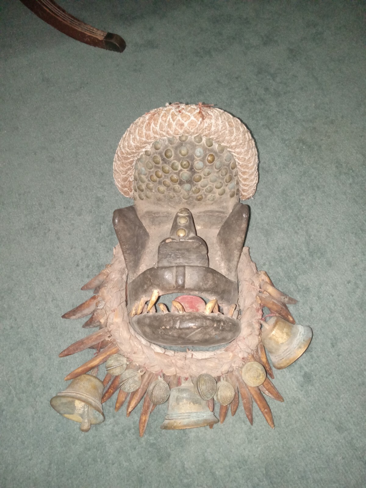 SALE  AFRICAN ART  DAN WE GUERE MASK Bells Bone Large Heavy