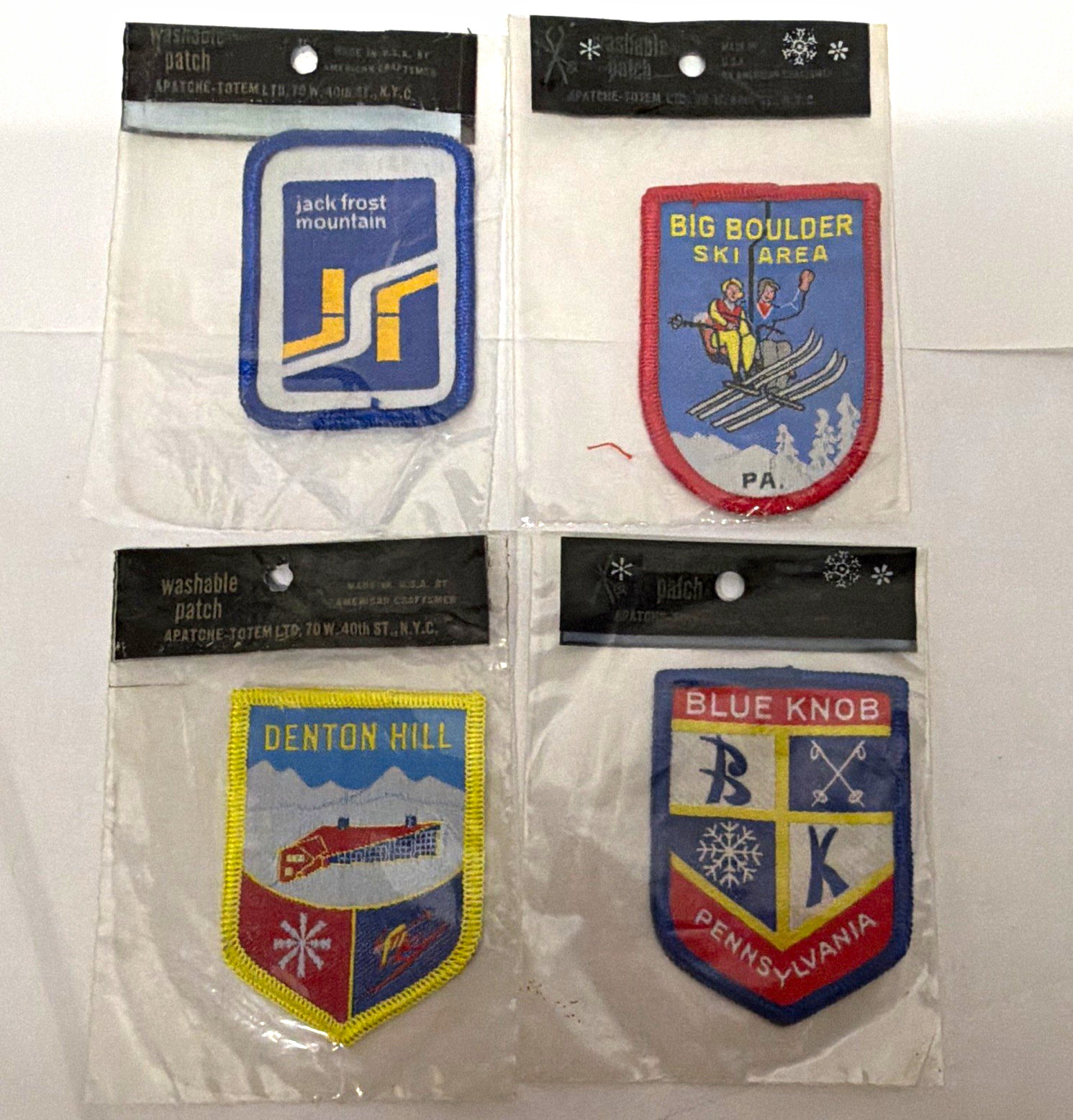Pennsylvania Ski Area Souvenir Patches: Blue Knob, Denton Hill, Big Boulder