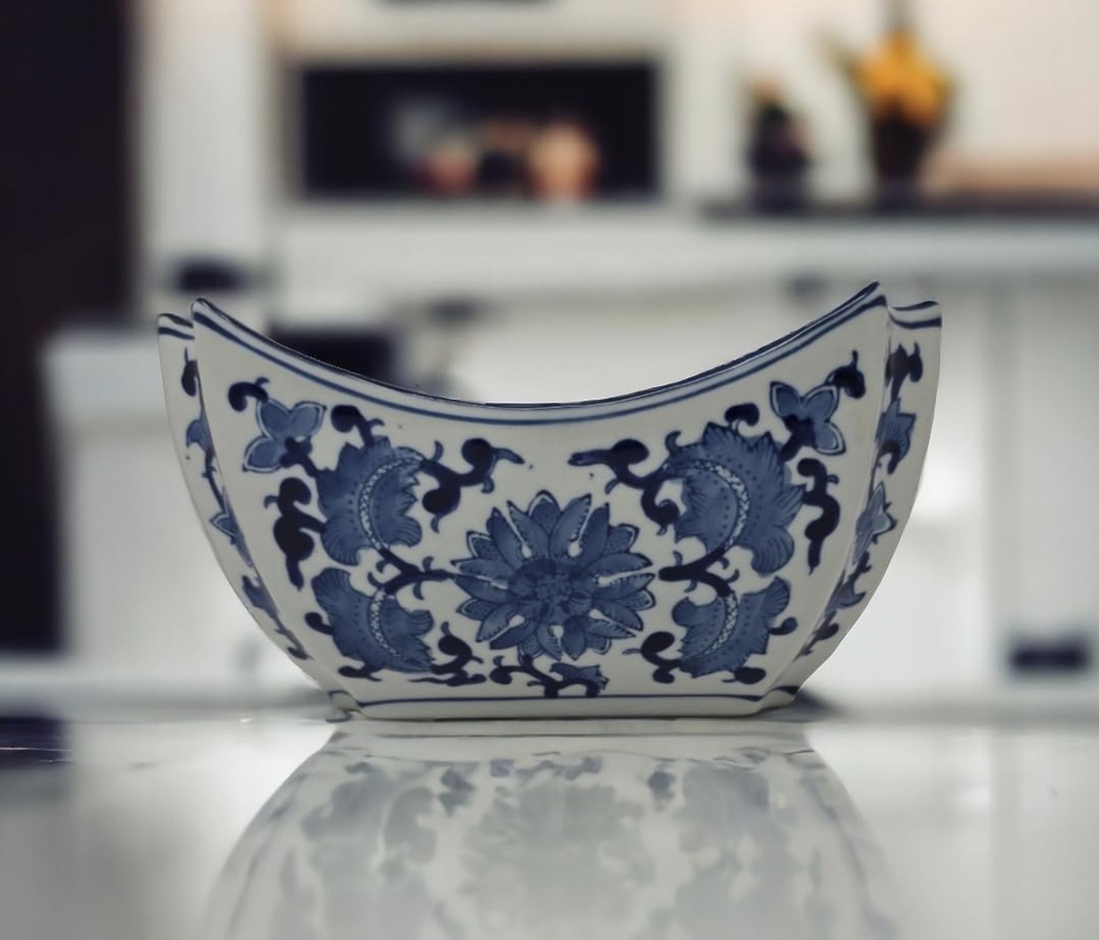 Festcool Blue and White Square Octagon Serving Bowls, Salad Bowls, Fruit Bowl...