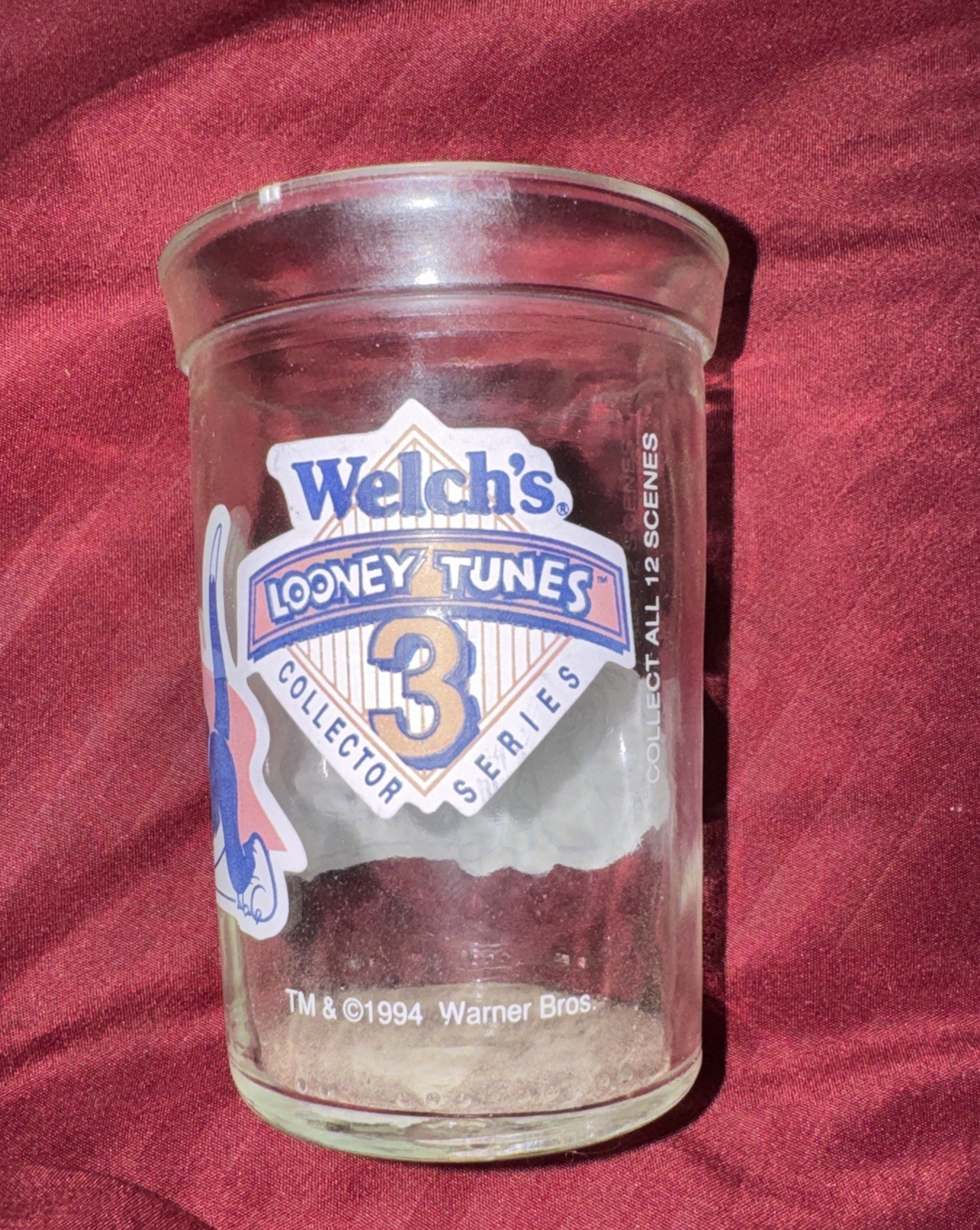 Welch\'s Jelly Glass Jar Looney Tunes 3 Collector Serie 1994 Sylvester Tom Jerry Welch\'s Jelly Glass Jar Looney Tunes 3 Collector Serie 1994 Sylvester Tom Jerry
