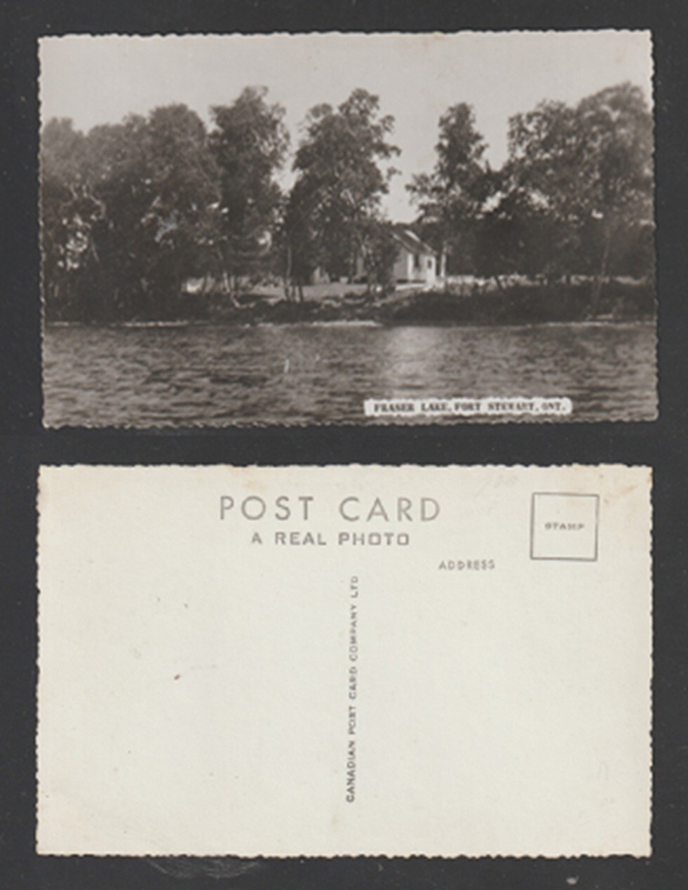 Port Stewart Ontario Postcard Fraser Lake Hastings County Unused Real Photo
