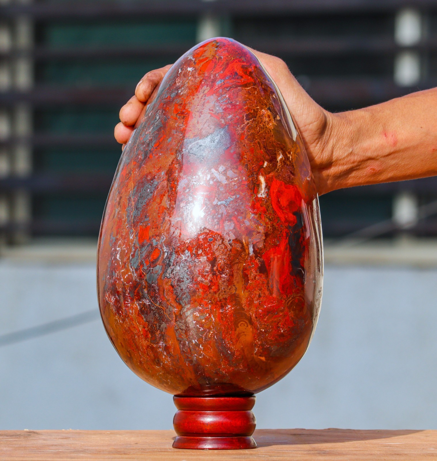 Superb XL Red Jaspilite Feng Shui Egg 24 lb Healing Reiki Decor Stone Gift Superb XL Red Jaspilite Feng Shui Egg 24 lb Healing Reiki Decor Stone Gift
