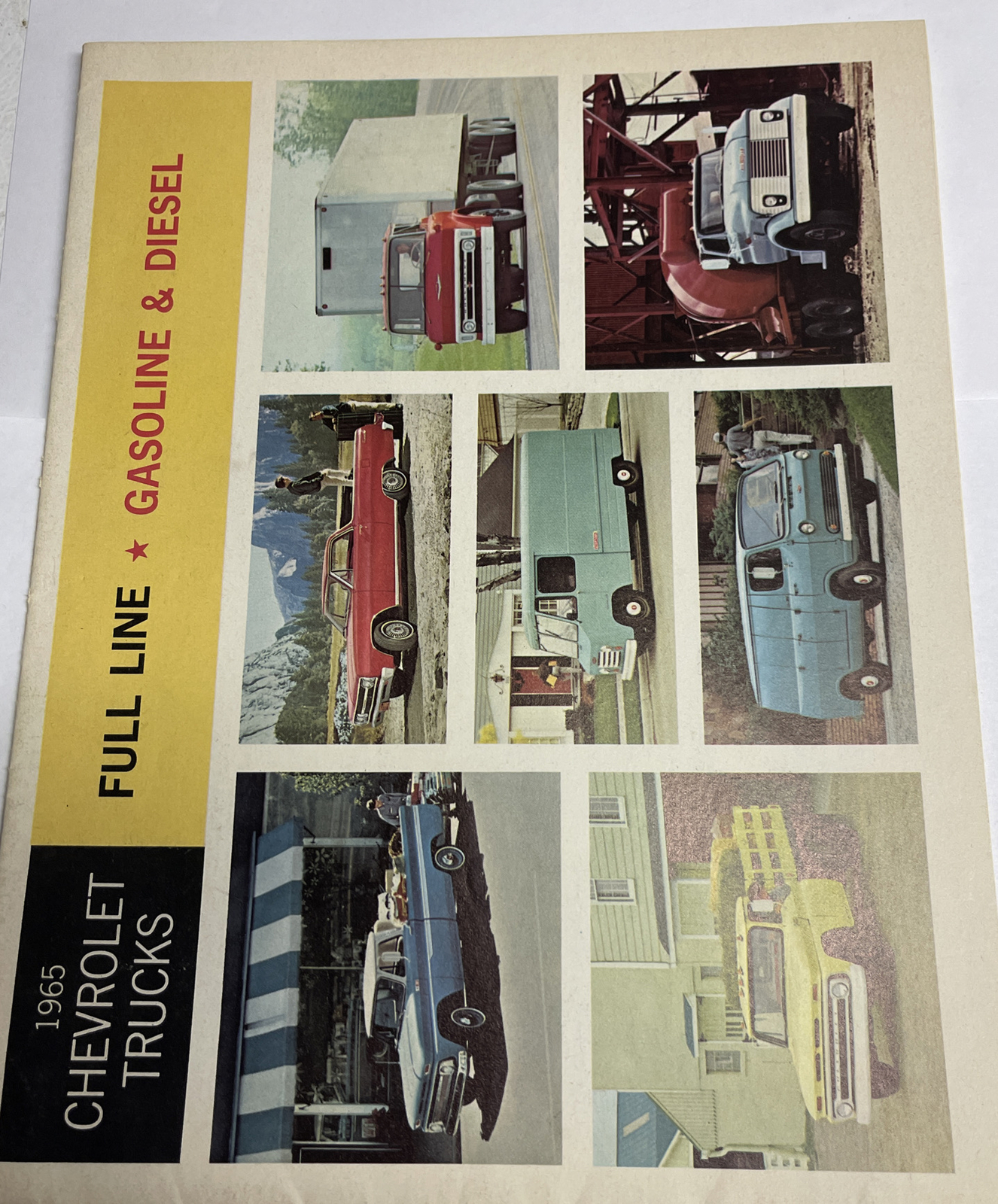 Original 1965 Chevrolet Truck  Gas & Diesel  65 Pickup 6 Page  Fold Open Broshur