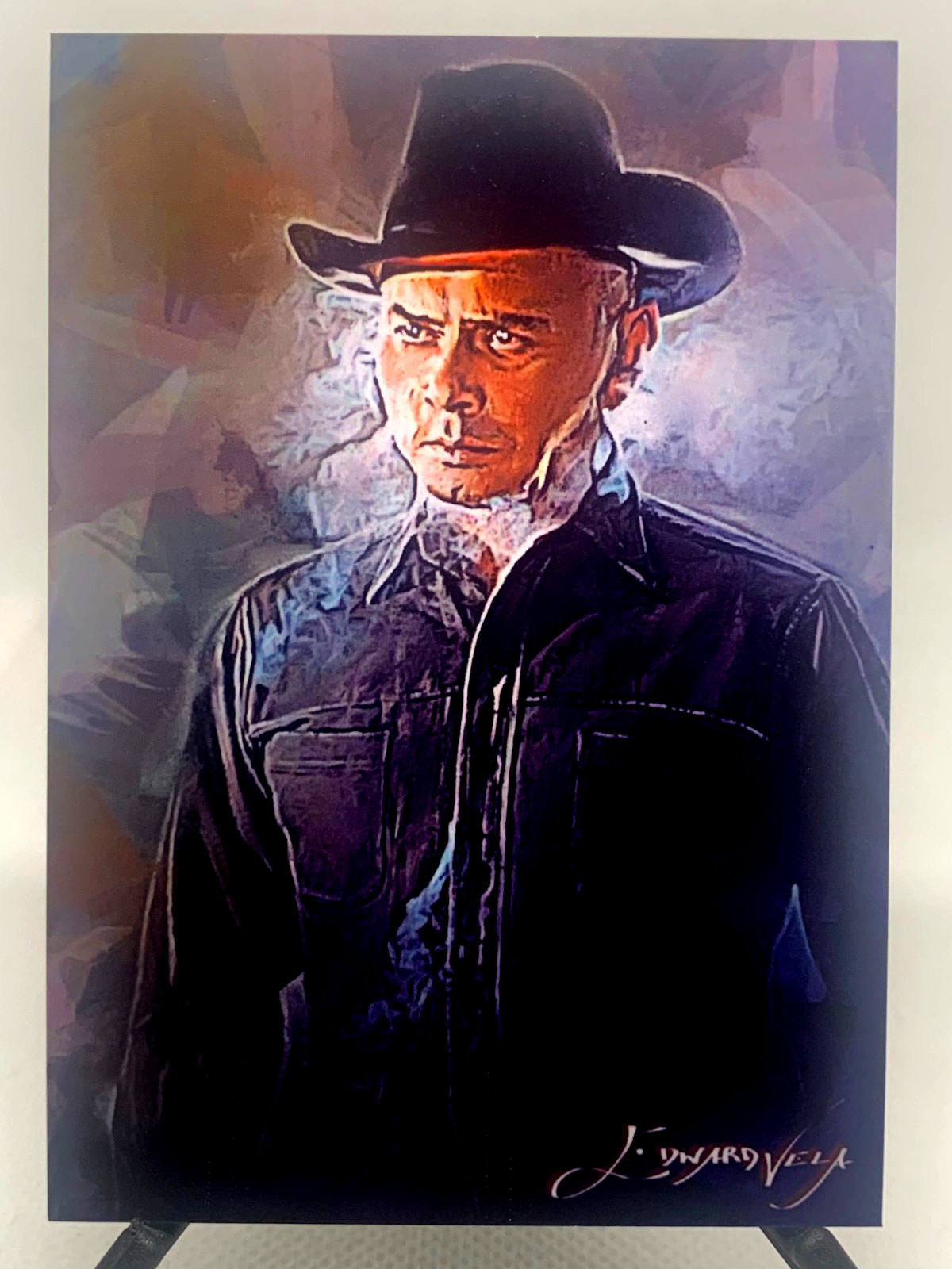 Yul Brynner 22/50 Limited Edition Signed Edward Vela card (Hollywood)