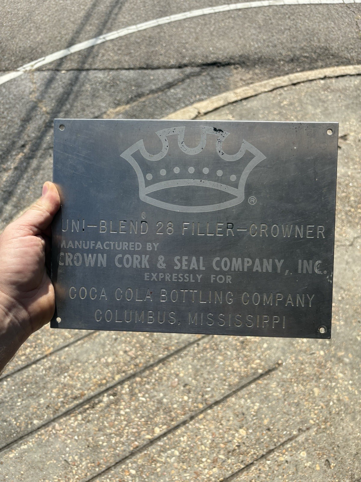 Crown Cork & Seal Company Coca Cola Bottling Company Columbus Mississippi Sign Crown Cork & Seal Company Coca Cola Bottling Company Columbus Mississippi Sign