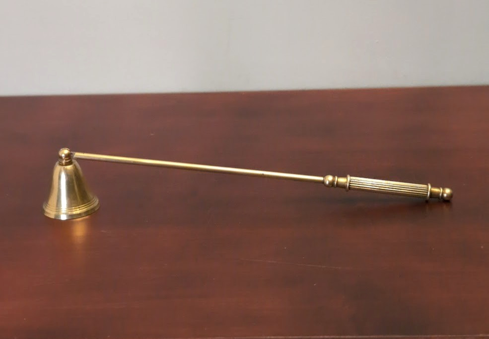 Vintage Solid Brass Candle Snuffer Hinged Swivel Bell 12