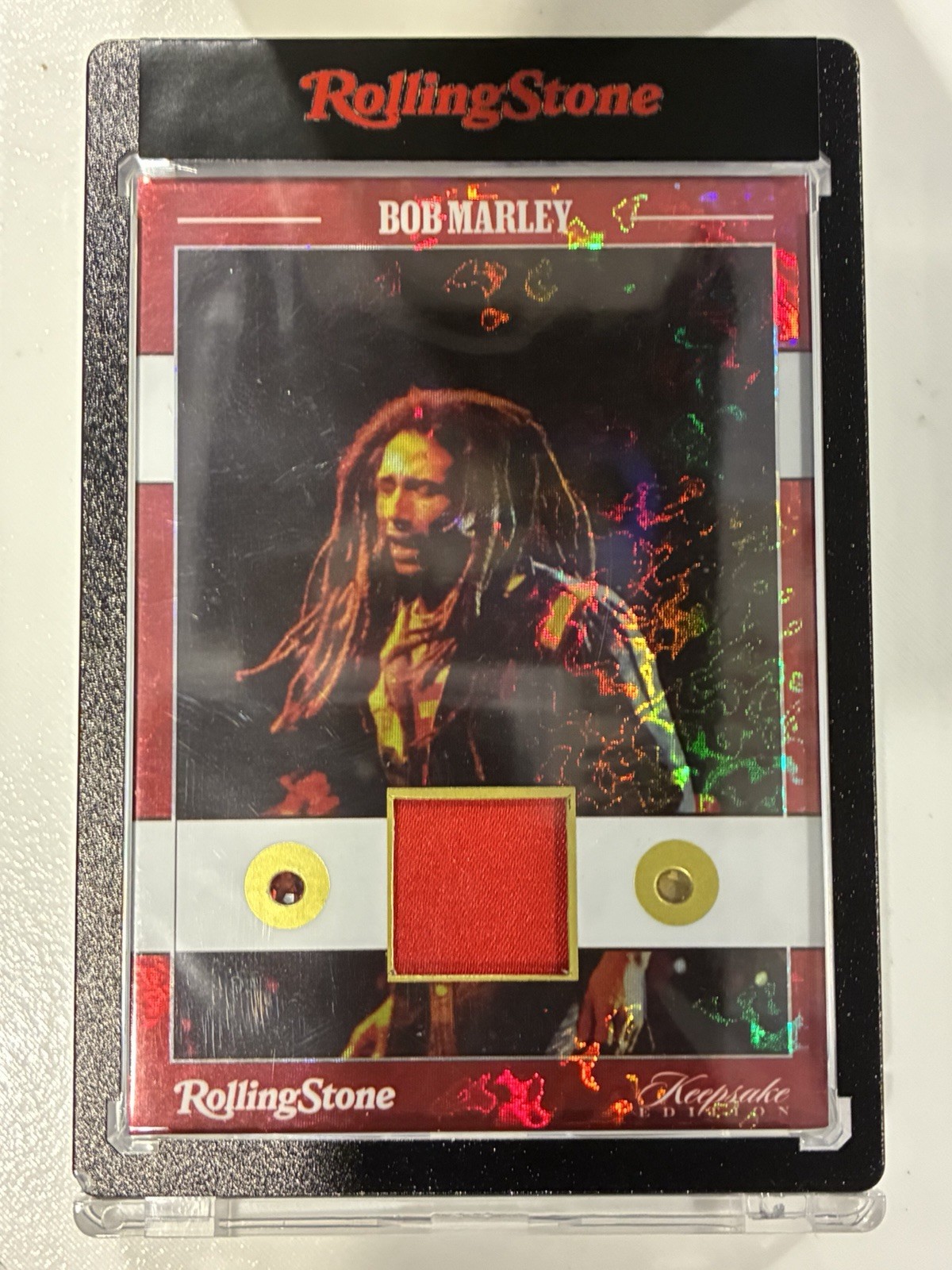 2025 Rolling Stone Bob Marley Keepsake Relic #045 9/10 Encased Gem / Patch Card