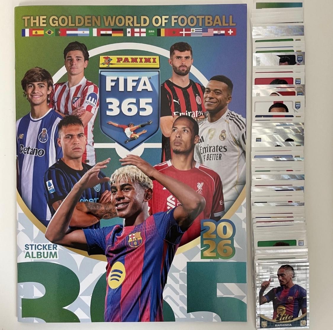EMPTY ALBUM + COMPLETE SET FOOTBALLER FIGURINES PANINI FIFA 365 2026