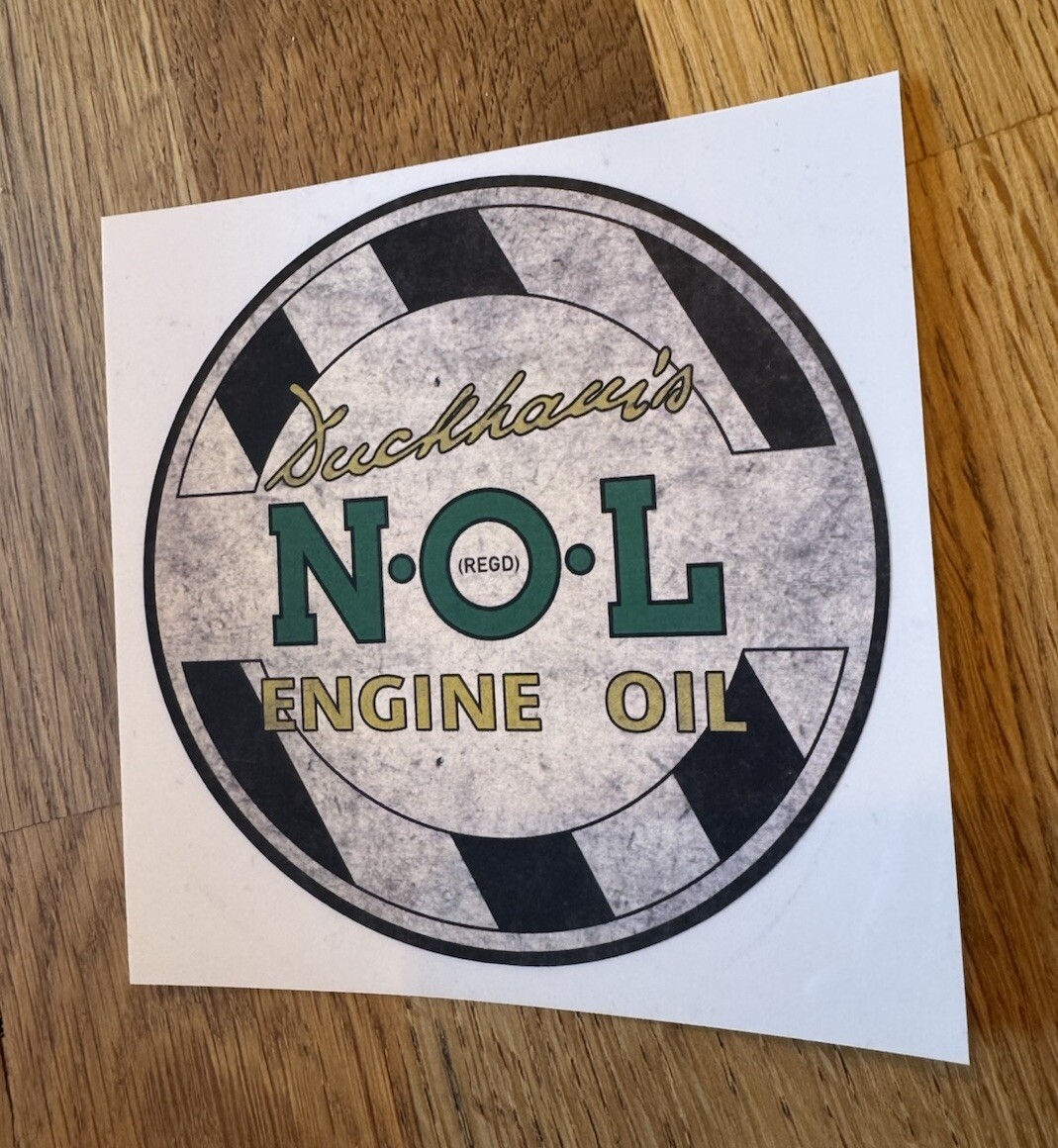 Duckhams NOL Engine Oil Sticker Decal For Oil Jug Pourer Duckhams NOL Engine Oil Sticker Decal For Oil Jug Pourer
