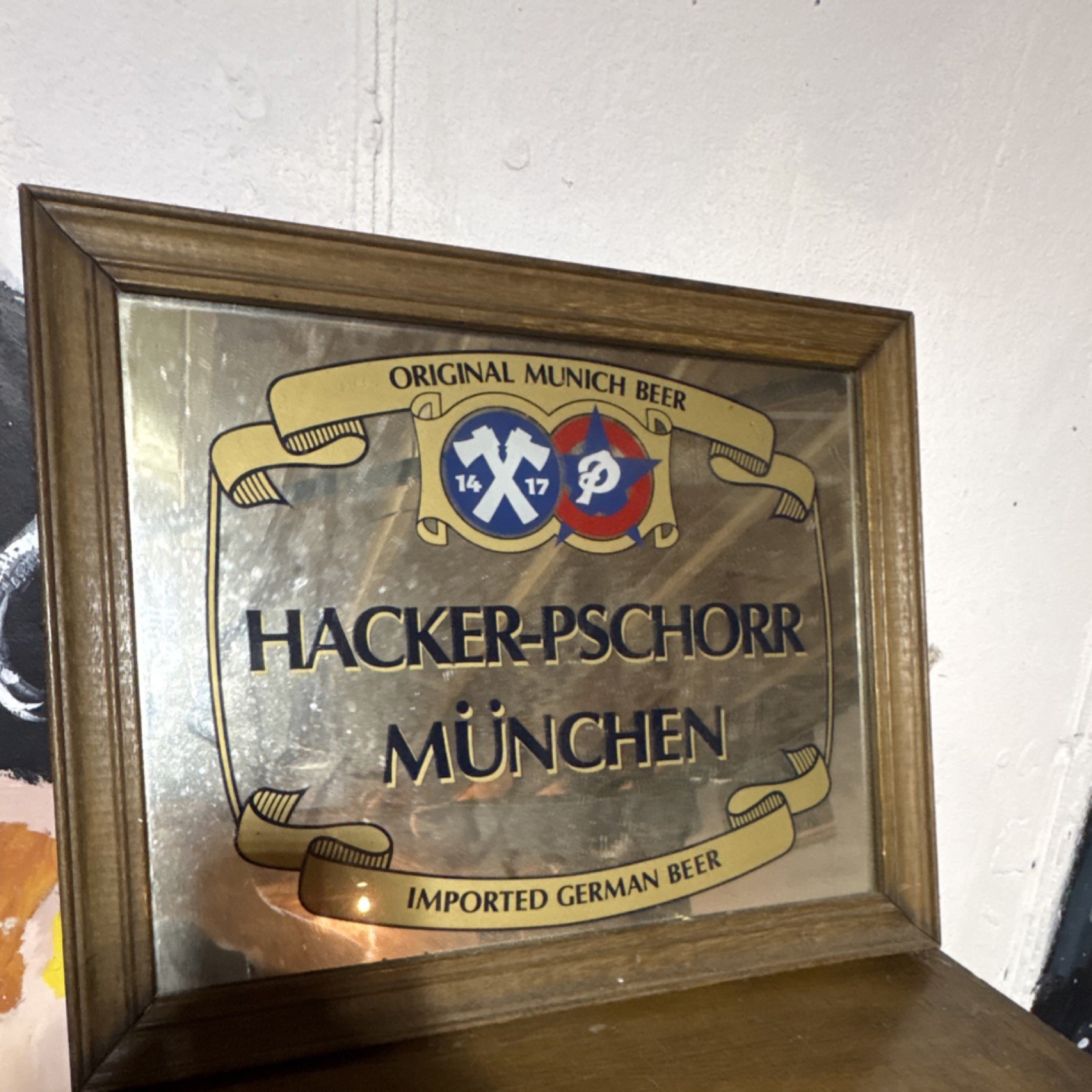 Hacker-Pschorr München Imported German Beer Breweriana Mirror Collectible